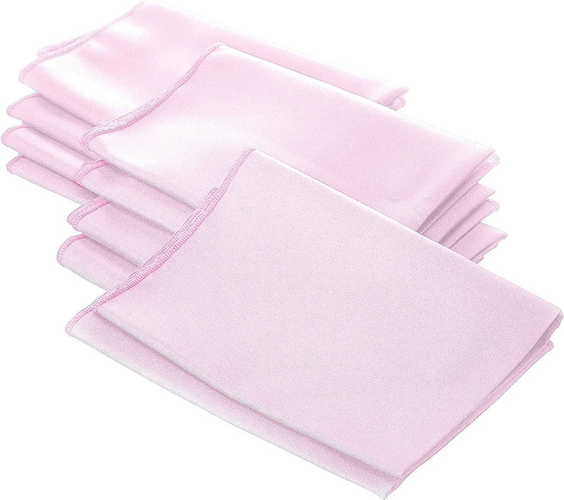 18" x 18" Polyester Poplin Napkins - Light Pink - Solid Rectangular Polyester Napkins for Table Decoration