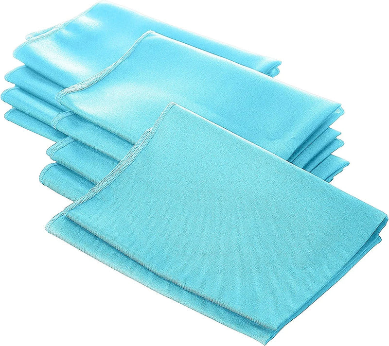 18" x 18" Polyester Poplin Napkins - Light Turquoise - Solid Rectangular Polyester Napkins for Table Decoration