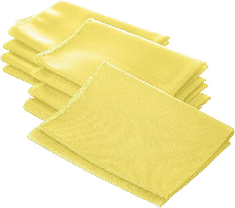 18" x 18" Polyester Poplin Napkins - Light Yellow - Solid Rectangular Polyester Napkins for Table Decoration
