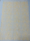 Geometric Design Fabric - Sequins Design Embroidered on a  4 Way Stretch Lace Mesh (Pick A Color)