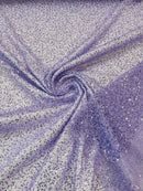 Beaded Lace 3D Fabric - Lilac - Handmade Heavy Embroidery Beaded Lace Fabric By Yard