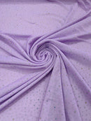 Power Mesh Polyester Rhinestones Fabric - Lilac - 4 Way Stretch Mesh Fabric Sold by Yard