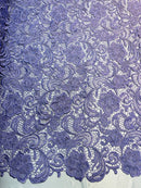 Lilac Guipure Lace Fabric Floral Bridal Lace Guipure Wedding Dress by the Yard (Pick a Size)