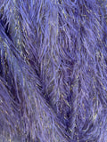 Metallic Fringe Eyelash / Feather - Embroidered Fabric with Hanging Details 2 Way Stretch By Yard