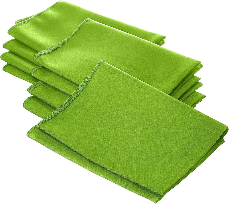 18" x 18" Polyester Poplin Napkins - Lime Green - Solid Rectangular Polyester Napkins for Table Decoration
