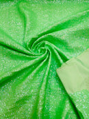 Milliskin Mini Glitz Sequins - Lime Green - 4 Way Stretch Milliskin Stretch Spandex Fabric Sold By Yard