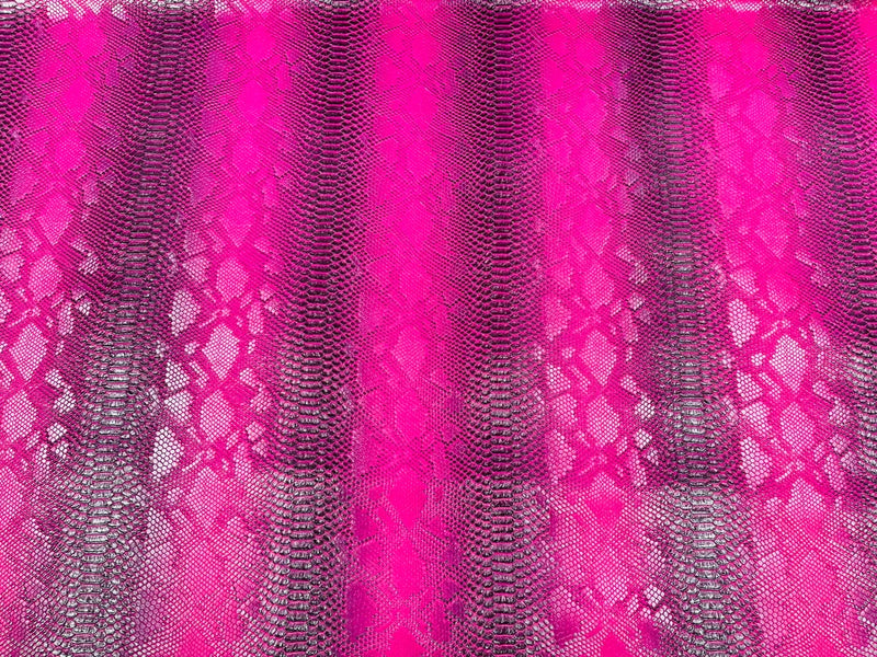 Faux Viper Snake Print Vinyl Fabric - Magenta - High Quality Vinyl Sold by The Yard