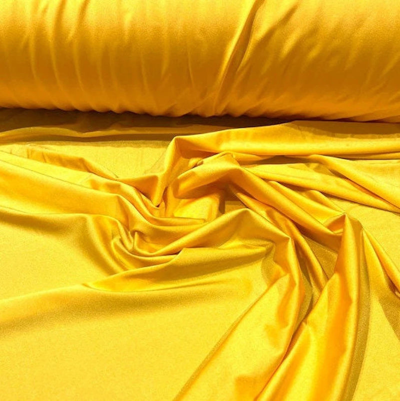 Shiny Milliskin Fabric - Mango Yellow - 58" Spandex 4 Way Stretch Fabric Sold by The Yard (Pick a Size)