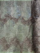 Fringe Sequins Fabric - Mauve - Hanging Sequins 2 Way Stretch Fabric Sold By Yard