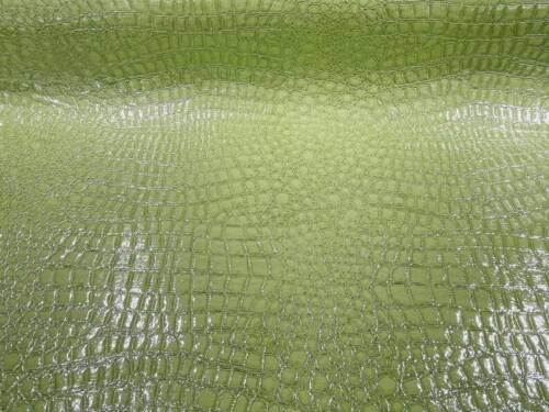 Faux Alligator Print Vinyl Fabric - Mint - Shiny Animal Print Sold by The Yard