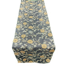 12" x 90" Metallic Floral Table Runner - Gold / Mint - Floral Table Runners for Event Decoration