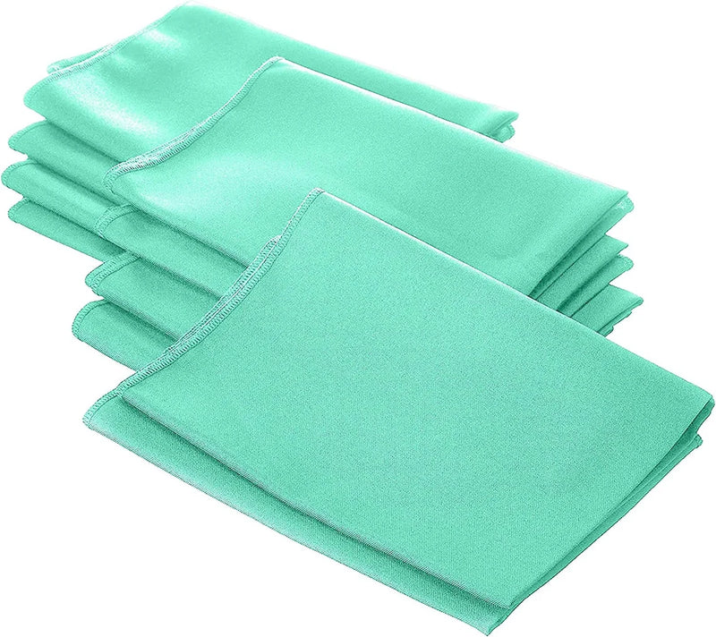 18" x 18" Polyester Poplin Napkins - Mint - Solid Rectangular Polyester Napkins for Table Decoration