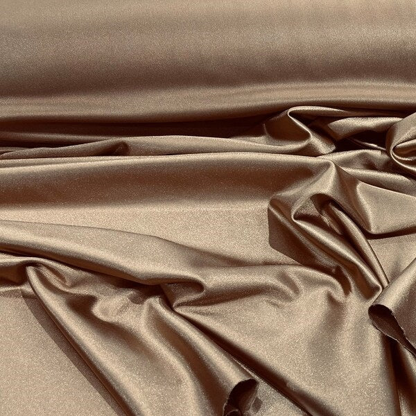 Shiny Milliskin Fabric - Mist Gold - 58" Spandex 4 Way Stretch Fabric Sold by The Yard (Pick a Size)