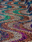 Wavy Sequins Design - Multi-Color