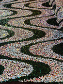 Wavy Sequins Design - Multi-Color
