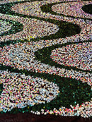 Wavy Sequins Design - Multi-Color