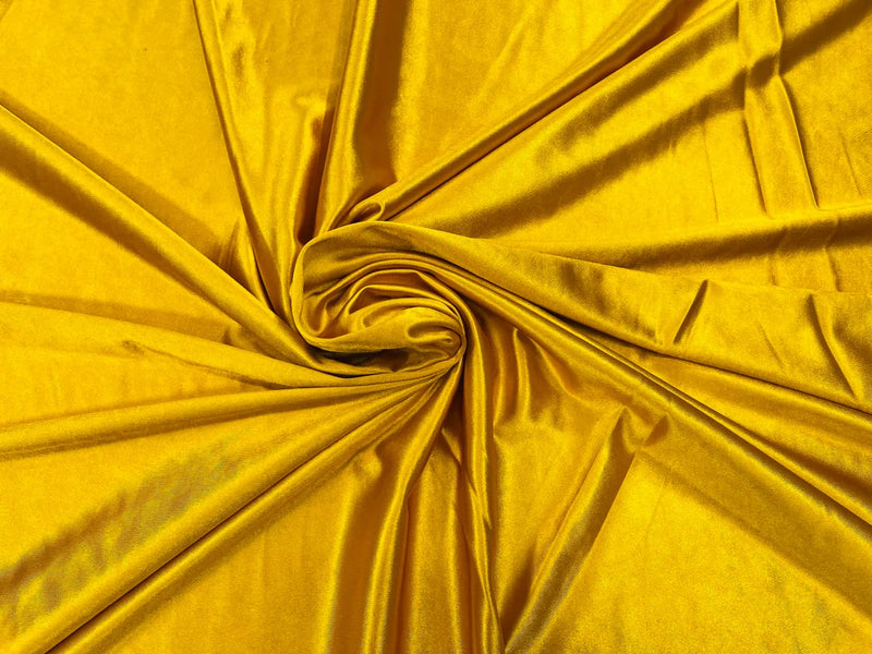 Lycra Spandex Shiny Fabric - Mustard - 80% Polyester 20% Spandex Sold By The Yard (Pick a Size)