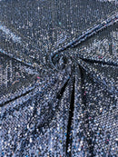 58/60" Velvet Sequins Stretch Fabric - Navy Blue - Velvet Sequins 2 Way Stretch Sold By Yard