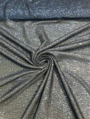 Mille Stripe Spandex Sequins - Navy Blue - 4 Way Stretch Lace Spandex Mesh Sold By Yard