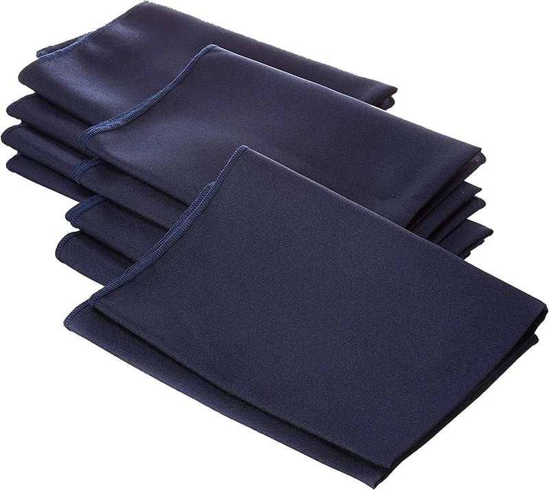 18" x 18" Polyester Poplin Napkins - Navy Blue - Solid Rectangular Polyester Napkins for Table Decoration
