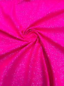 Milliskin Mini Glitz Sequins - Neon Pink - 4 Way Stretch Milliskin Stretch Spandex Fabric Sold By Yard