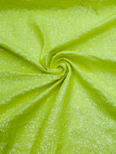 Milliskin Mini Glitz Sequins - Neon Yellow - 4 Way Stretch Milliskin Stretch Spandex Fabric Sold By Yard
