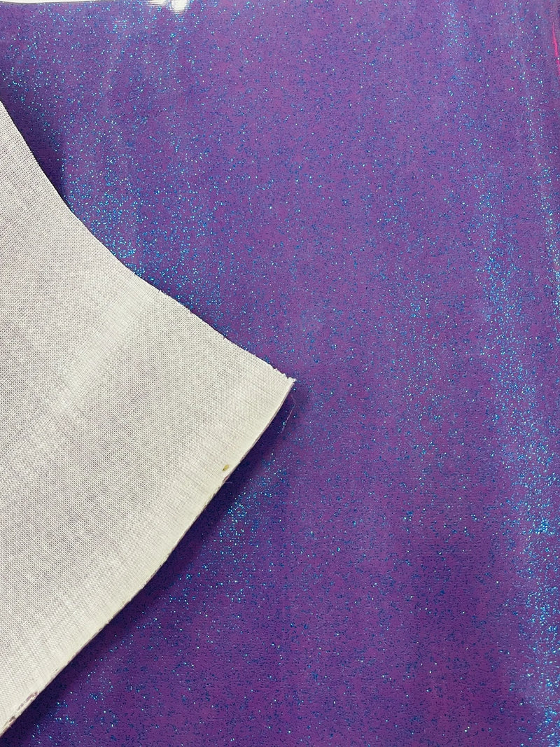 Metallic Glitter Vinyl Fabric - New Purple - Faux Leather Sparkle Glitter Fabric - 54" Sold By The Yard