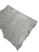 Flower Cluster Beaded Fabric - Off-White - Embroidered Beaded Layered Border Fabric Sold By Yard