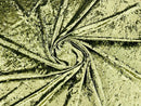 Crushed Stretch Velvet Fabric - Olive - 60'' Stretch Velvet Fabric for Sewing, Apparel, Craft {Choose Qty}