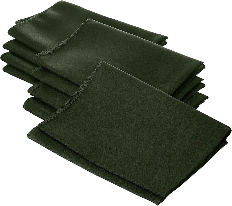 18" x 18" Polyester Poplin Napkins - Olive Green - Solid Rectangular Polyester Napkins for Table Decoration