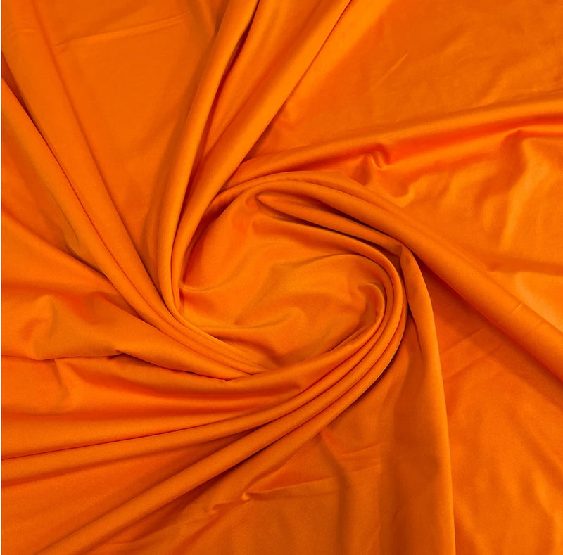 Shiny Milliskin Fabric - Orange - 58" Spandex 4 Way Stretch Fabric Sold by The Yard (Pick a Size)