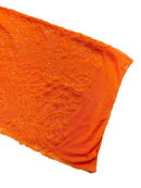 Floral Star Leaf Design - Orange - 4 Way Stretch Sequin Floral Design on Mesh By Yard