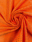 Rhinestones Solid Color Fabric - Orange - 4 Way Stretch Soft Solid Fabric with Crystal RhineStones Sold by Yard