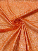 Beaded Lace 3D Fabric - Orange - Handmade Heavy Embroidery Beaded Lace Fabric By Yard