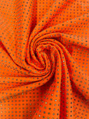 Rhinestones Solid Color Fabric - Orange - 4 Way Stretch Soft Solid Fabric with Crystal RhineStones Sold by Yard