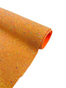 Stardust Glitter Vinyl Fabric - Orange Iridescent - 54" Sparkle Crafting Glitter Vinyl Fabric By Yard