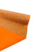 Stardust Glitter Vinyl Fabric - Orange Iridescent - 54" Sparkle Crafting Glitter Vinyl Fabric By Yard
