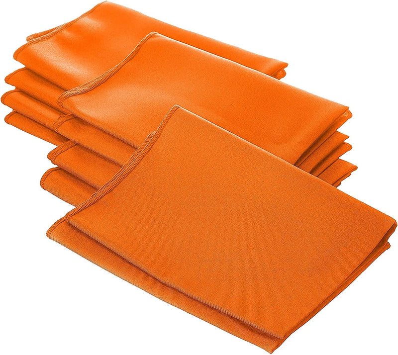 18" x 18" Polyester Poplin Napkins - Orange - Solid Rectangular Polyester Napkins for Table Decoration