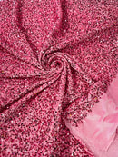 58/60" Velvet Sequins Stretch Fabric - Pink - Velvet Sequins 2 Way Stretch Sold By Yard