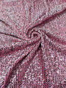 58/60" Velvet Sequins Stretch Fabric - Pink - Velvet Sequins 2 Way Stretch Sold By Yard