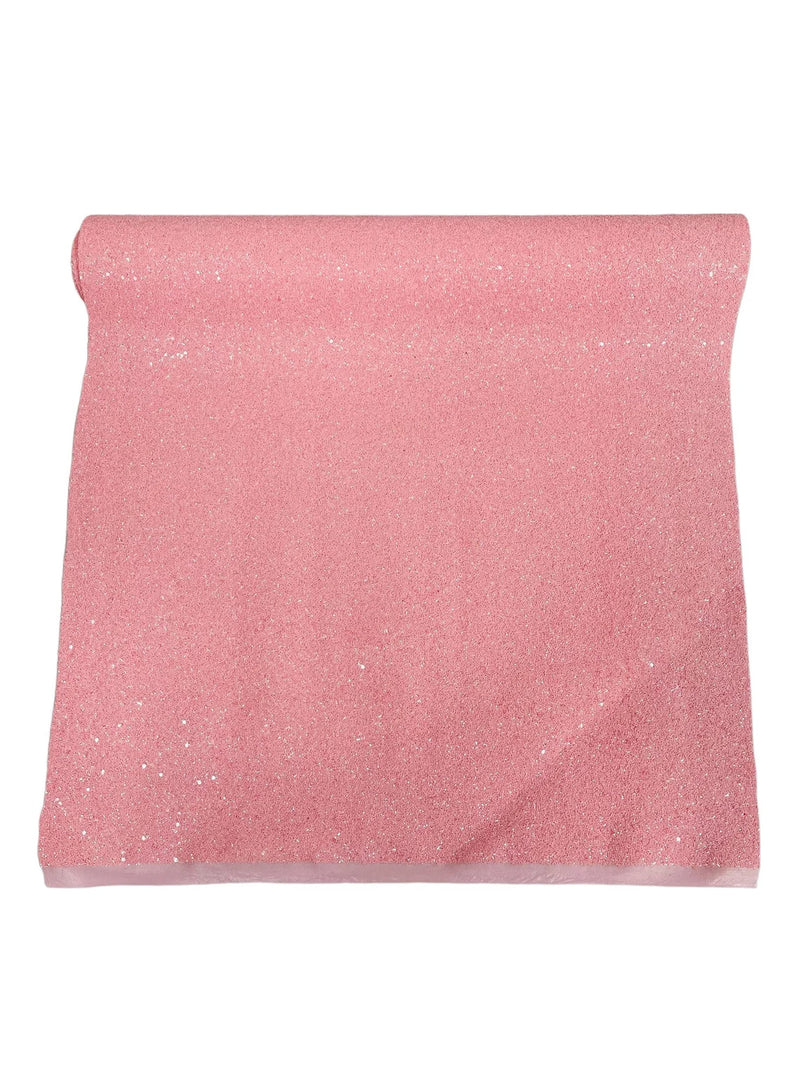 Chunky Glitter Vinyl Fabric - Pink - 54" Sparkle Crafting Glitter Vinyl Fabric By Yard