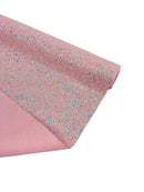 Chunky Glitter Vinyl Fabric - Pink Iridescent - 54" Sparkle Crafting Glitter Vinyl Fabric By Yard