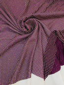 Rhinestones Power Mesh Fabric - Plum - 4 Way Stretch Power Mesh Crystal RhineStones Sold by Yard