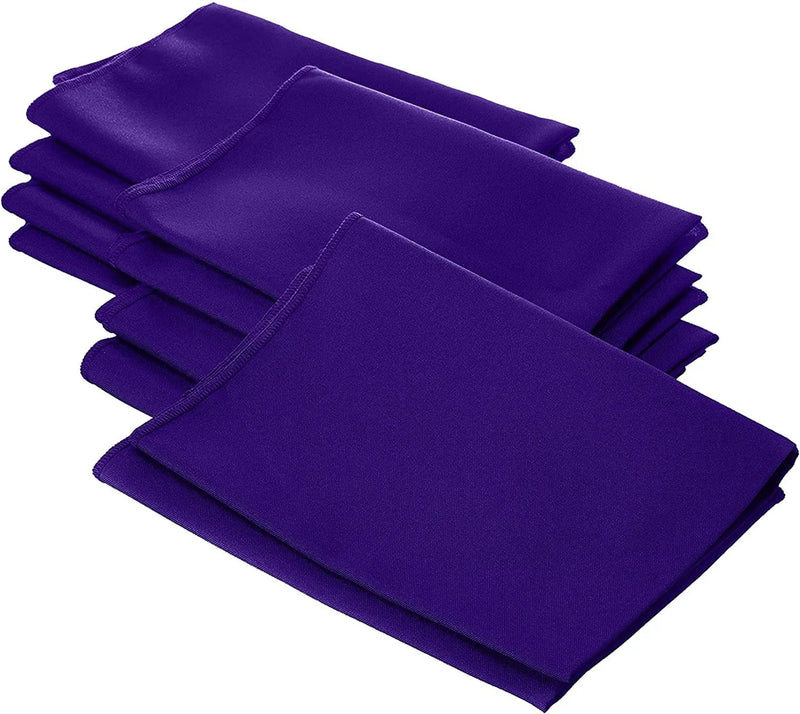 18" x 18" Polyester Poplin Napkins - Purple - Solid Rectangular Polyester Napkins for Table Decoration