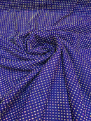 Rhinestones Power Mesh Fabric - Purple - 4 Way Stretch Power Mesh Crystal RhineStones Sold by Yard