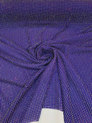 Rhinestones Power Mesh Fabric - Purple - 4 Way Stretch Power Mesh Crystal RhineStones Sold by Yard