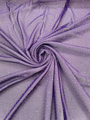 Power Mesh Polyester Rhinestones Fabric - Purple - 4 Way Stretch Mesh Fabric Sold by Yard