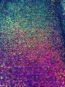 Multi-Color Spandex Sequins - Purple Iridescent - Sequins on 4 Way Stretch Mesh Fabric By Yard