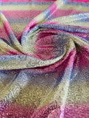 Mini Glitz Sequins - Pastel Rainbow Straight Diagonal Lines - High Quality Mini Sequins on Mesh By Yard