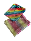 Mini Glitz Sequins - Pastel Rainbow Straight Diagonal Lines - High Quality Mini Sequins on Mesh By Yard